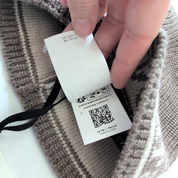 NWT Max Mara Women\'s 100% Wool Knit Cat Beanie Hat - Made in Italy Brown Neutral main image 4